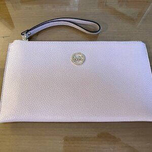 Michael Kors Pebbled Leather Wristlet - Blush never used